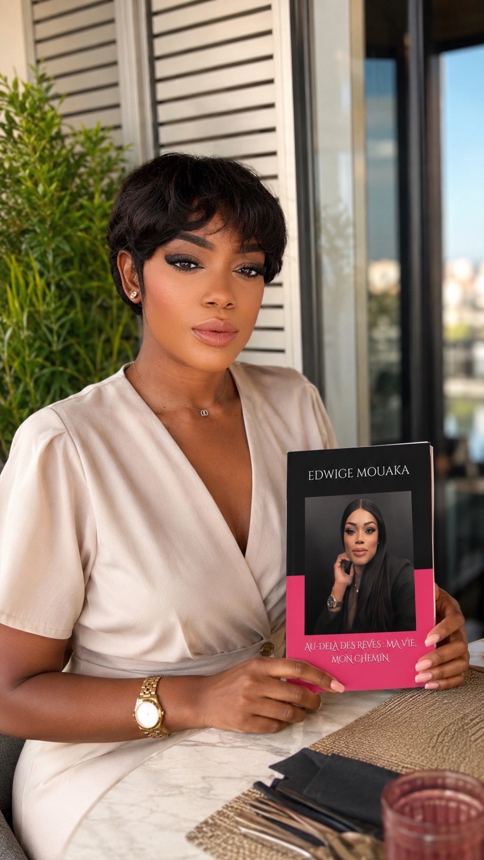 Edwige Mouaka tenant Au-delà des rêves
